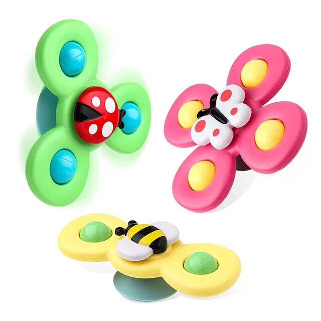 My Cute Baby Trio: Suction Spinner Tops – Ideal First Birthday & Bath Gift for Toddlers 1-3