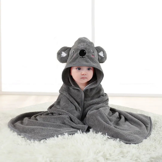 Elite Koala Hooded Towel for Newborns - Ultra-Soft & Warm Bathrobe and Swaddle Wrap, Perfect for Boys & Girls