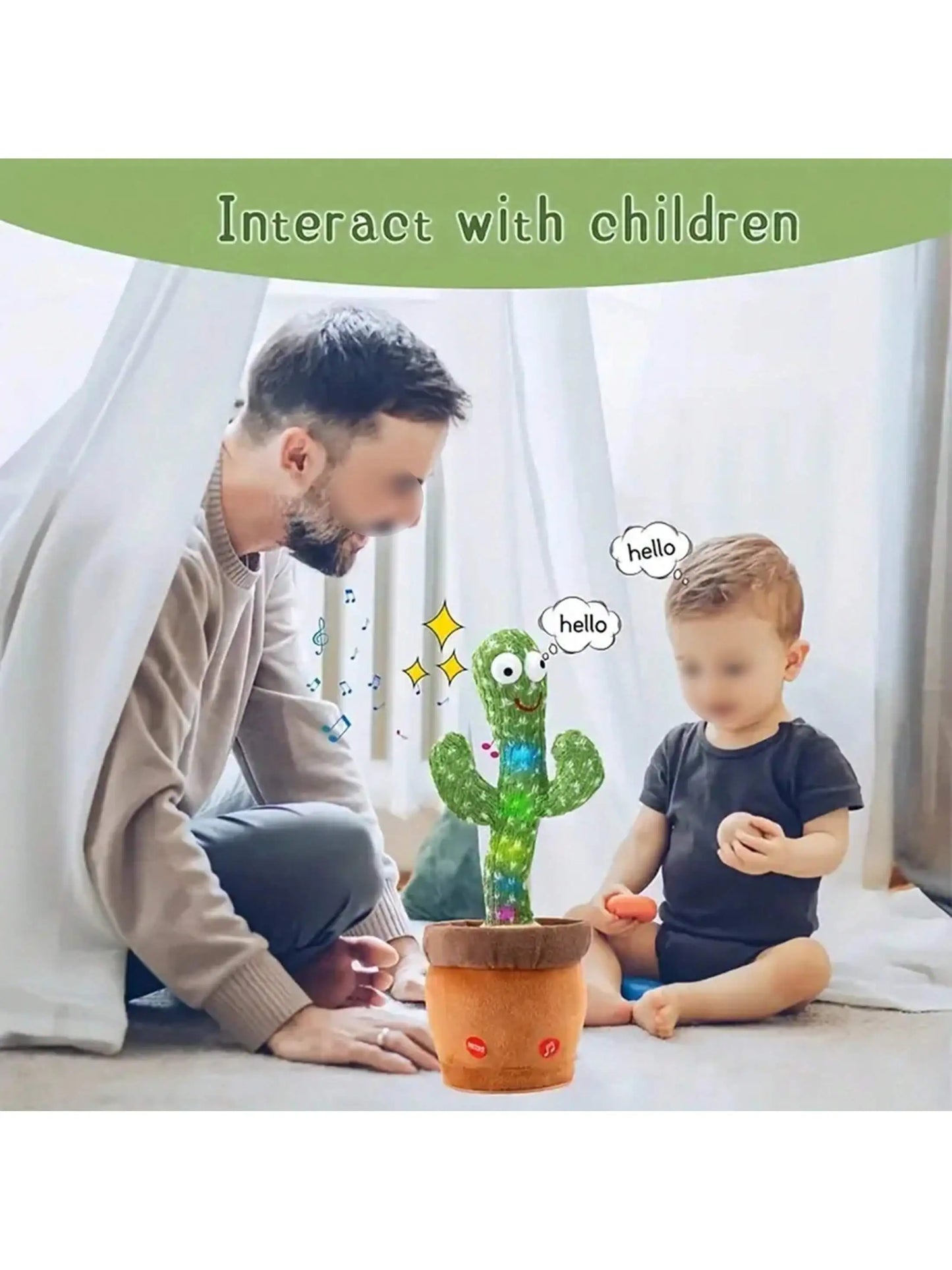 Dancing Cactus - 120 Songs Talking & Singing Plush Toy for Kids