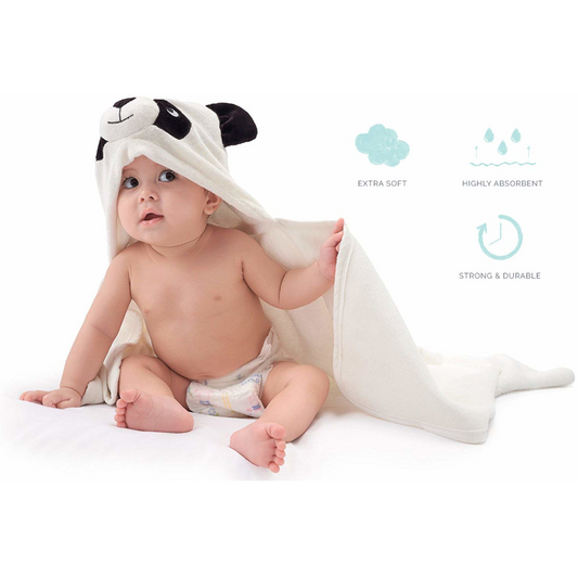 Elite Panda Hooded Baby Towel - Ultra-Soft Bath Wrap, Perfect for Newborns