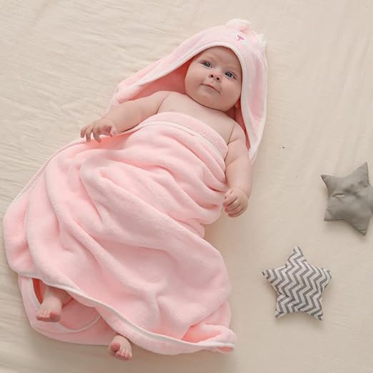 Elite Pink Cat Hooded Towel - Ultra-Soft & Absorbent Bath Wrap for Babies